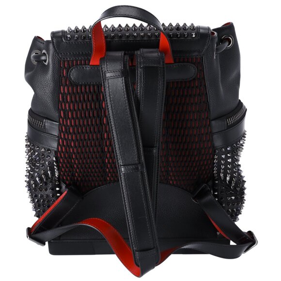 Christian Louboutin Explorafunk Studded Backpack 3175044 Black Red - Picture 4 of 8